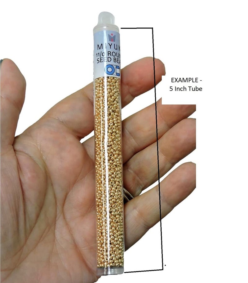 Miyuki Yellow Opaque Miyuki Japanese Round rocailles Glass Seed Beads 11/0 Approximately 24 gram 5 inch Tube - Image 2
